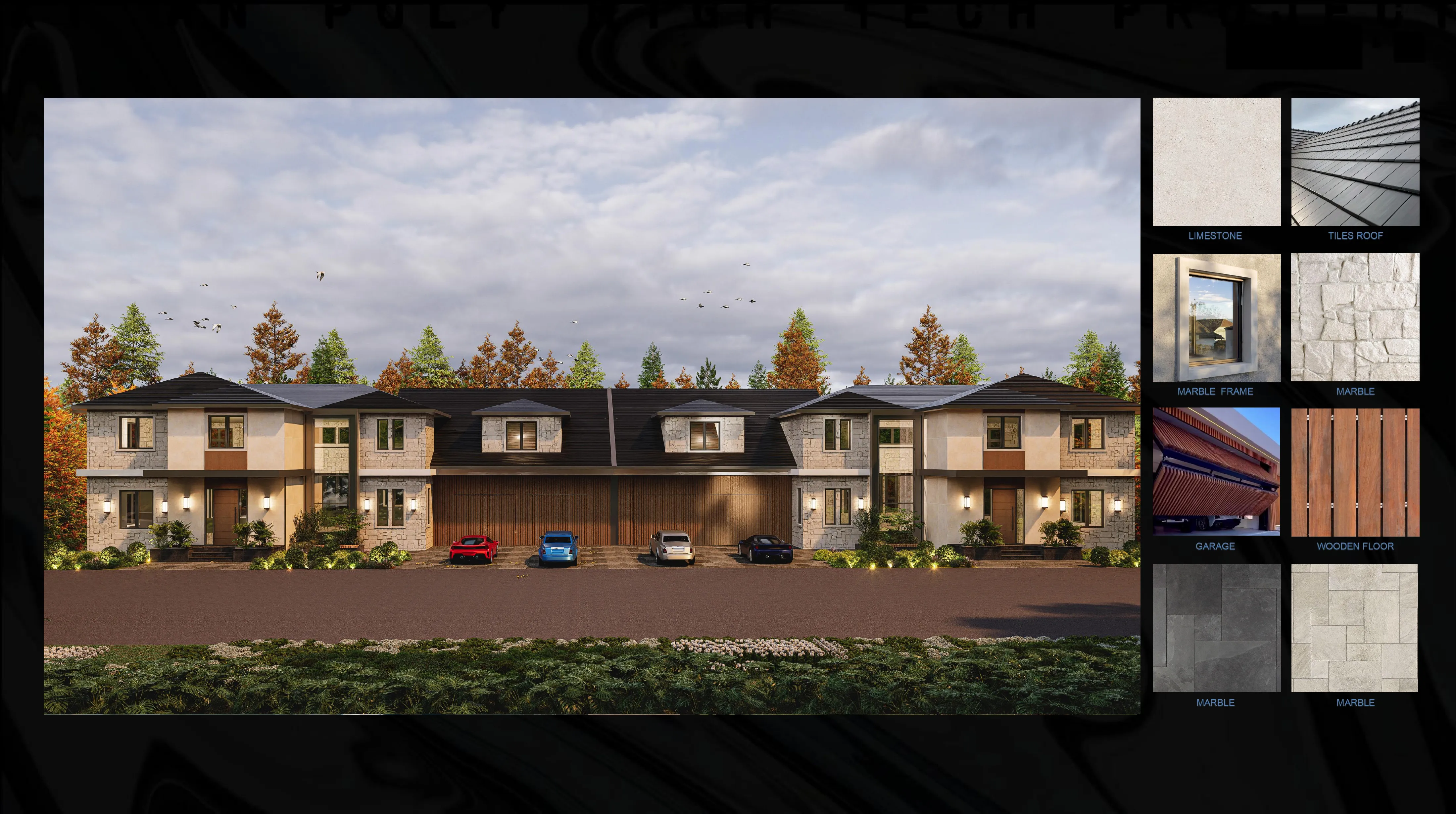 Frontage rendering of proposed Hampton Resort Estate villa exterior